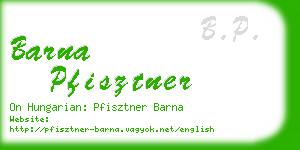 barna pfisztner business card